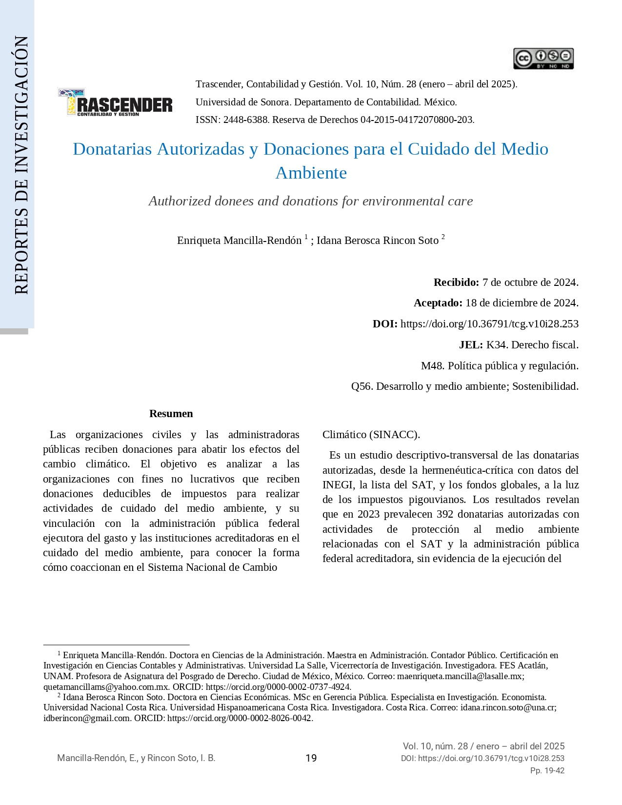 Donatarias Autorizadas y Donaciones para el Cuidado del Medio Ambiente