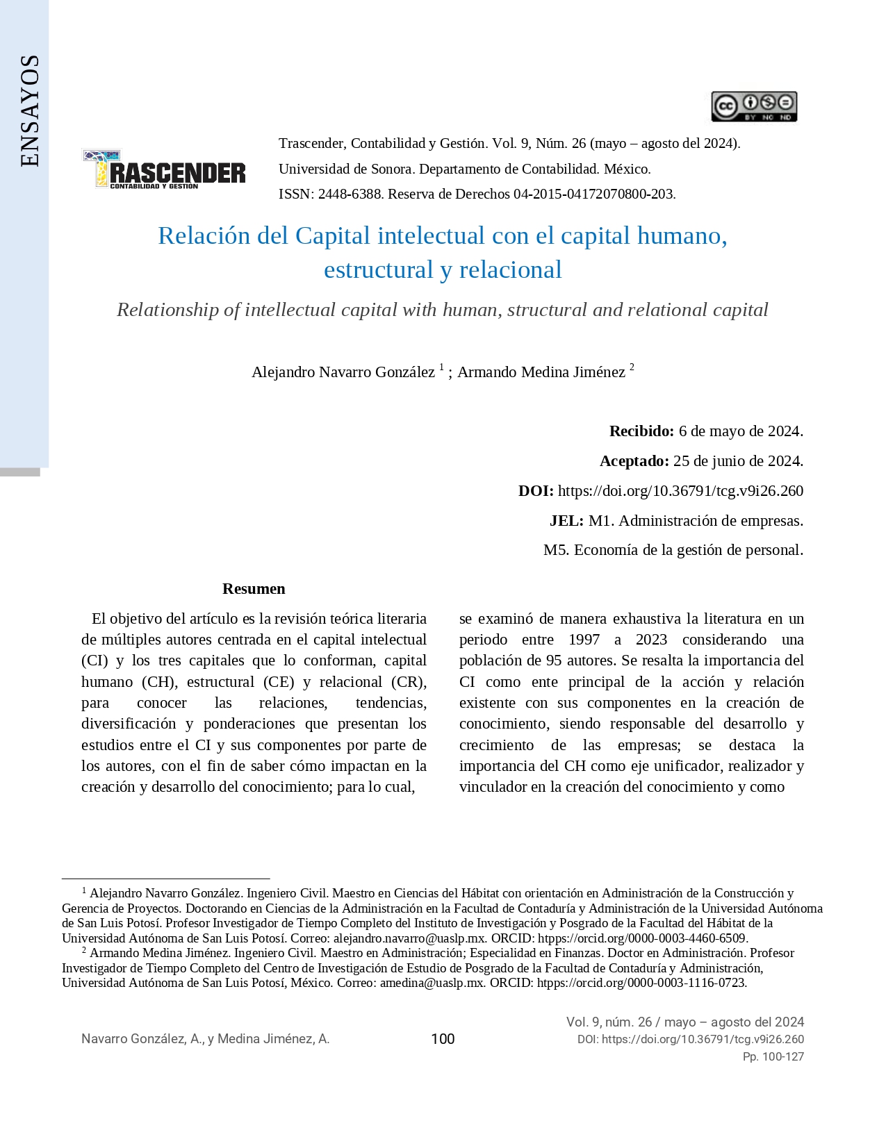 Relationship of intellectual capital with human, structural and relational capital 